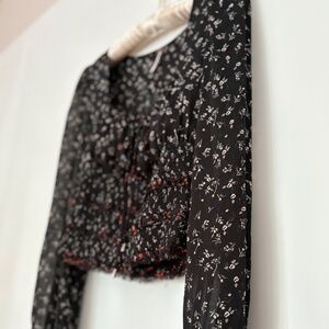 Free People Ruched Square Neck Blouse (Size XS)